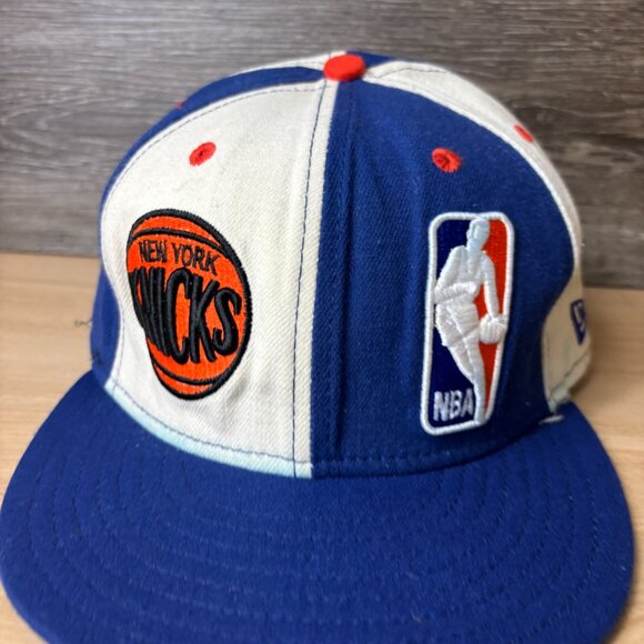 Vintage Miami Heat Hat Cap Fitted 7 1/2 Blue Split NBA Basketball New Era - Picture 3 of 11